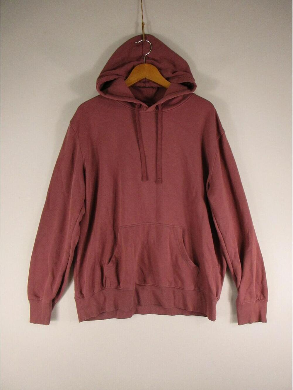 Goodfellow Hoodie Mens L Dusty Rose Pullover Hooded Sweatshirt Front Pocket